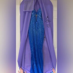 Royal Blue Beaded Gown